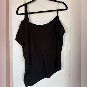 RtA Black Asymmetric Top Size XS Cotton Cashmere Blend